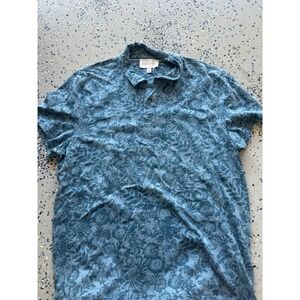 Sun Stone Floral‎ Print Polo Shirt Short Sleeve Casual Top Mens XL